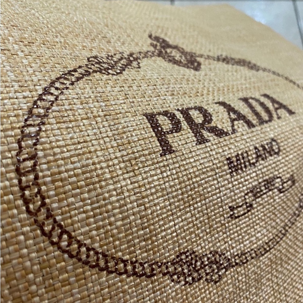 Prada Milano Beige Woven Tote